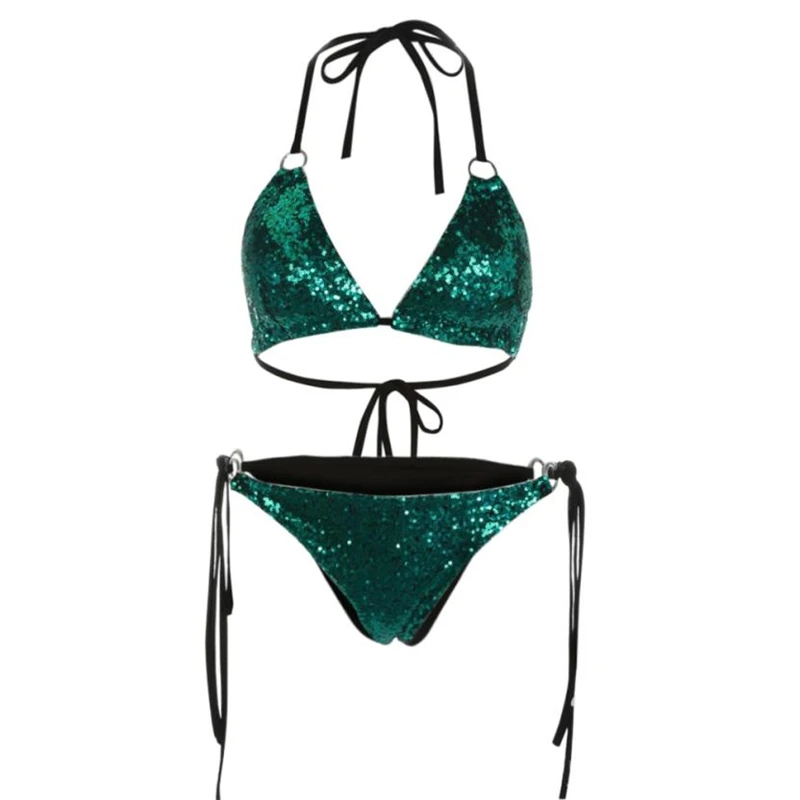   Womens Sequins  Bra Bikini Set Push Up Beach Swimwear Bathing Swimsuit 02