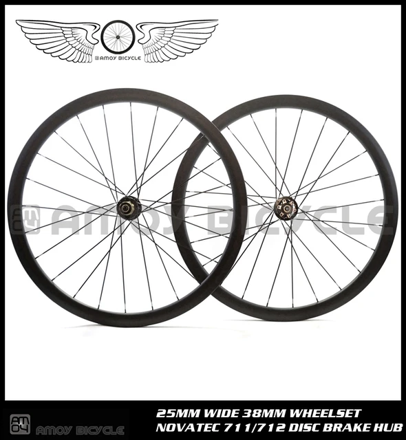 Best price at $374 Cheap Free shipping 700C 38mm Clincher Carbon Wheelset Disc Brake 24/24 H Wheels Road Cyclocross Bike Bicycle Disc brake Hubs Wheels