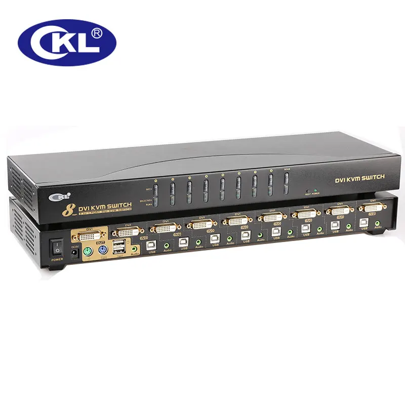 Коммутатор CKL с 8 портами USB PS/2 DVI KVM поддержка портов аудио автоматическое