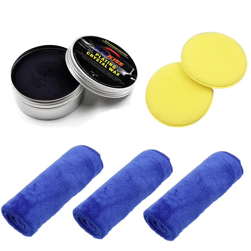 Black Waxing Set Автомобильный восковой набор покрытий из кристаллов, жесткий глянцевый карнаубский воск, покрытие для ухода за краской, крошечное покрытие для ремонта царапин, обслуживание с губкой и полотенцем - Цвет: Black Waxing Set