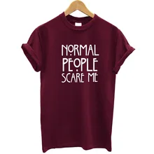 2019 engraçado tshirt feminino manga curta tumblr verão topos mujer feminino marrom camiseta algodão pessoas normais me assustar impresso