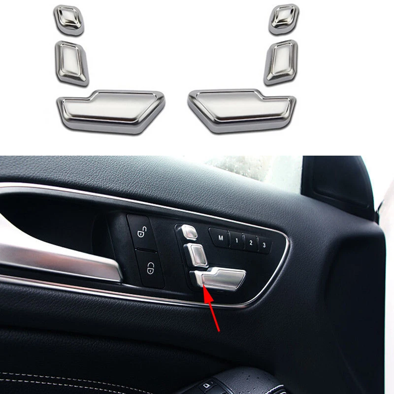 6x Seat Adjust Button Decorator Cover Trim For Mercedes Benz CLA C117
