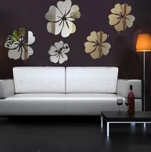 Diy decoración del hogar de acrílico espejo de cristal pegatinas de pared sofá (15 cm * 2, 20 cm * 2, 25 cm * 2)