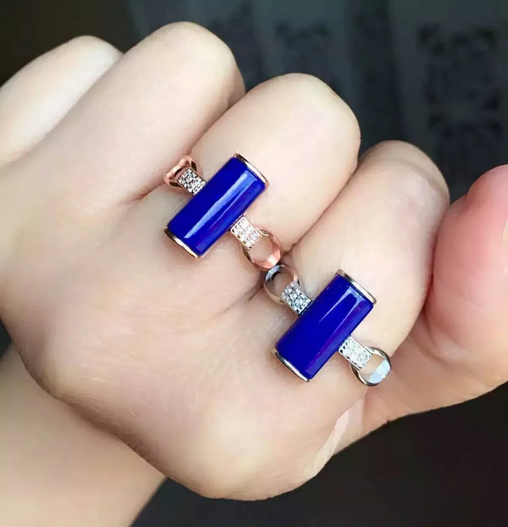 

Natural blue lapis lazuli gem Ring Natural gemstone ring 925 sterling silver trendy Elegant big Square women party gift Jewelry