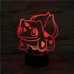 Pokemon Go Bulbasaur фигурка 3d ночник гостиная атмосфера кровать лампа праздник подарок дети светодиодные настольные лампы Bulbasaur