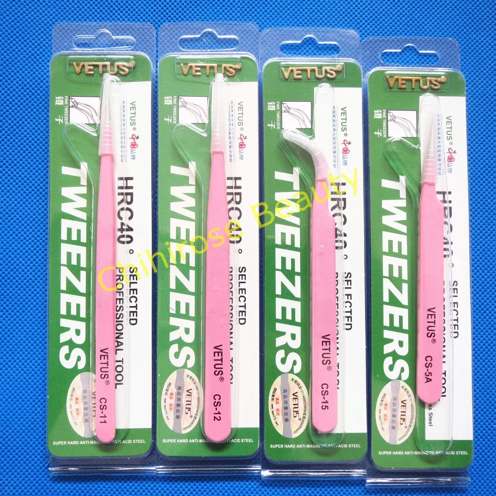 

100% VETUS False Eyelashes Extension Tweezers Nail Art Tips Nipper Tool Stainless Steel Hyperfine High Precision