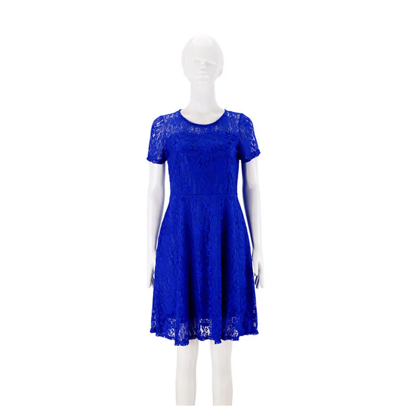 rouge Partie Dentelle 50 Casual Plus Femmes Pcs Robes Courtes Élégantes Floral blanc Manches Robe bleu La 5xl Slim Mini Taille lot Noir À k8wOPNnX0
