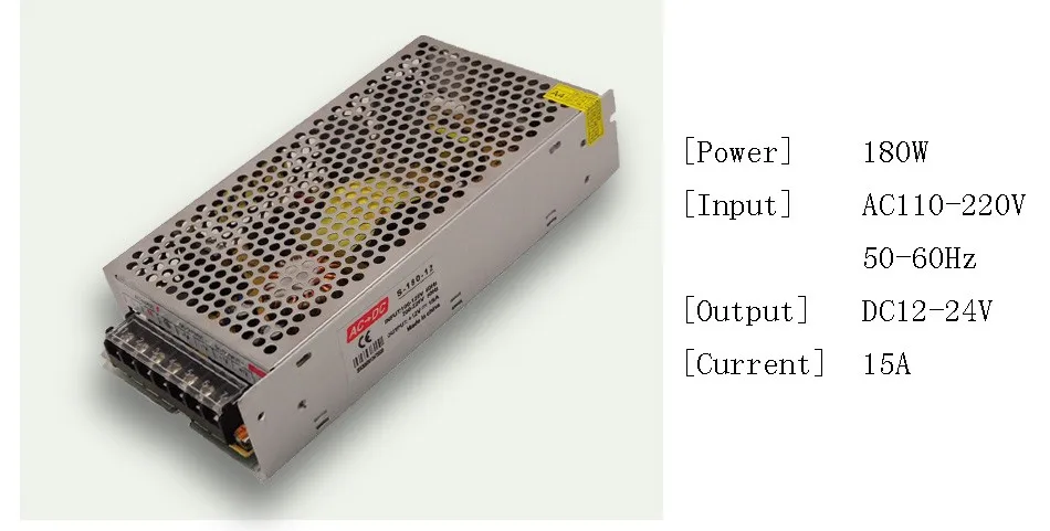 DC 12 V Драйвер светодиодной ленты Мощность адаптер 1A 2A 3A 5A 10A 15A 20A переключатель Питание AC110V-220V 24 V трансформатор Мощность 60 W 78 W 120 W