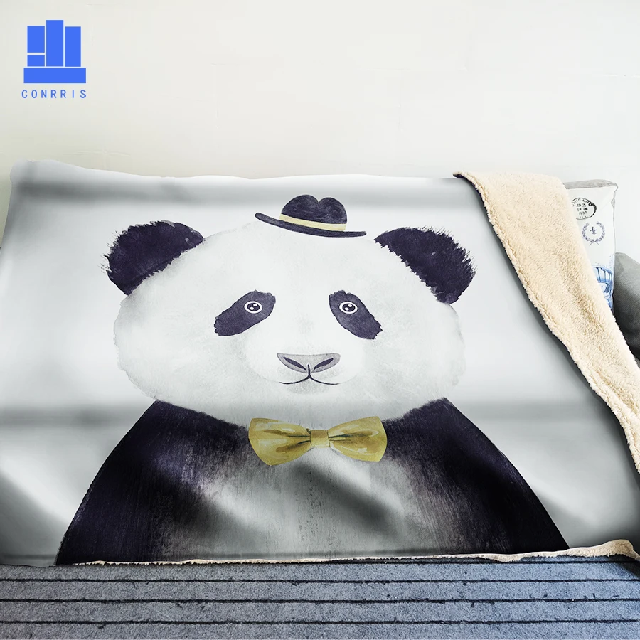 

GNORRIS Oversized Famil Lambskin 3D Print Super Soft Warm Throw Blanket Bear Sofa Lazy Bedding Blanket Cloak
