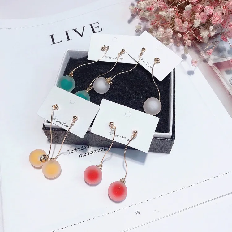 ball earring candy color 925 silver pin Hypoallergenic fadeless fashion jewelry stud earrings for women girl gift