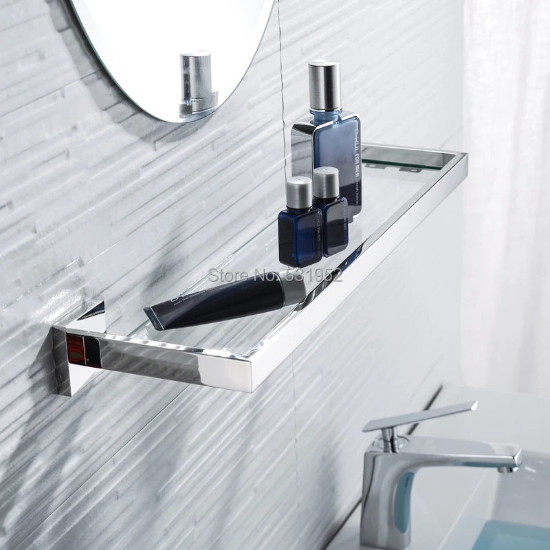 Billig SUS 304 Edelstahl Badezimmer Glas Regal Wand Halterung Glas Handtuch Rack Poliert Lagerung Handtuch Aufhänger Rack