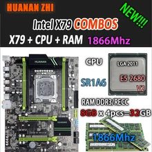 Huanan Zhi V2.49 X79 материнская плата LGA2011 блок питания ATX комбо E5 2680 v2 SR1A6 4x8 г 32 Гб 1866 МГц USB3.0 SATA3 PCI-E NVME M.2 SSD