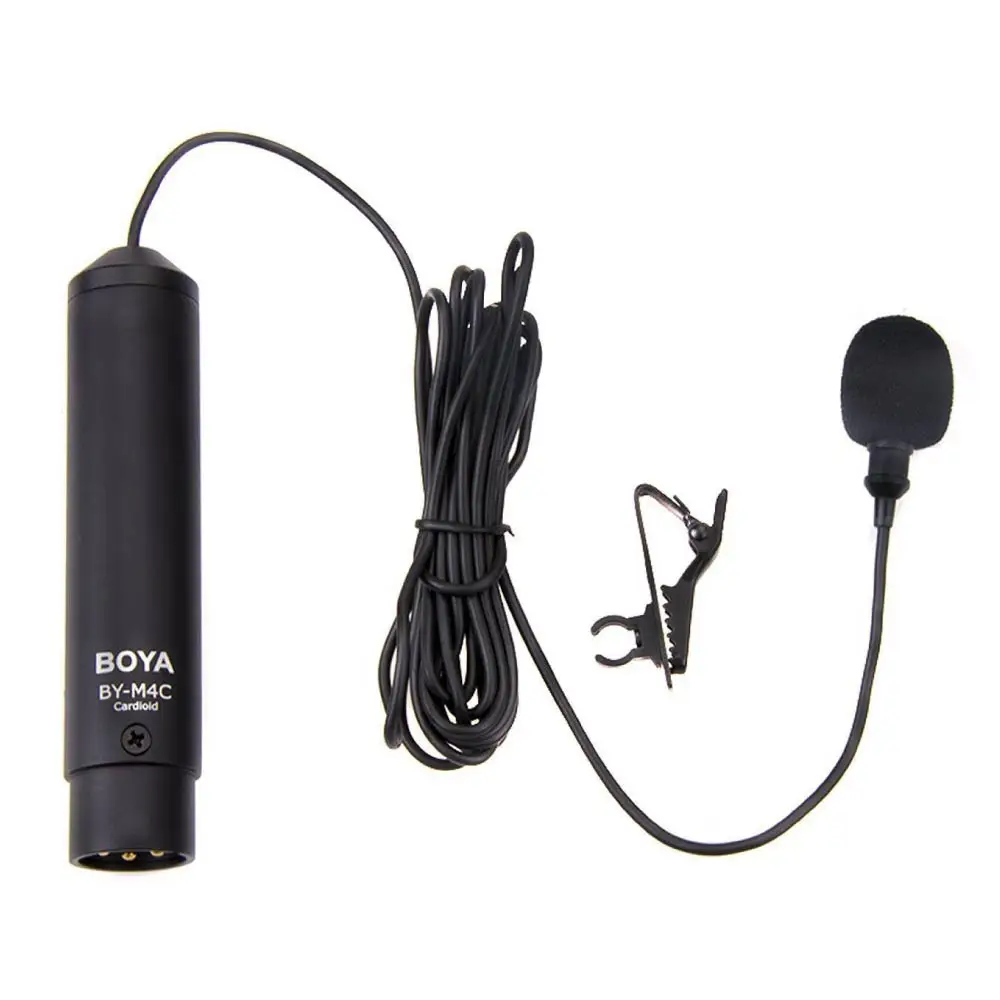 BOYA BY M4C Cardioid XLR Clip On Lavalier Microphone for Sony Canon