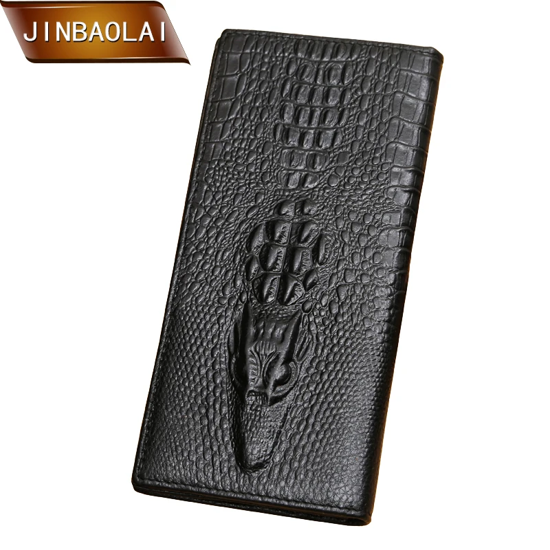 JINBAOLAI кошельки из натуральной воловьей кожи аллигатора для мужчин