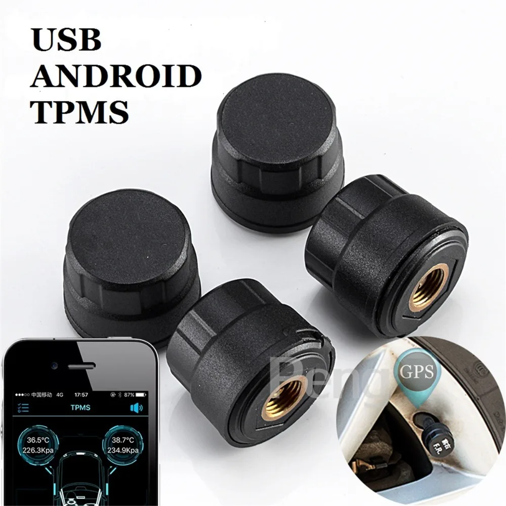 TPMS для Автомобильный dvd-плеер на основе Android gps навигационная автомобильная система контроля давления в шинах с 4 внутренними датчиками шин USB интерфейс