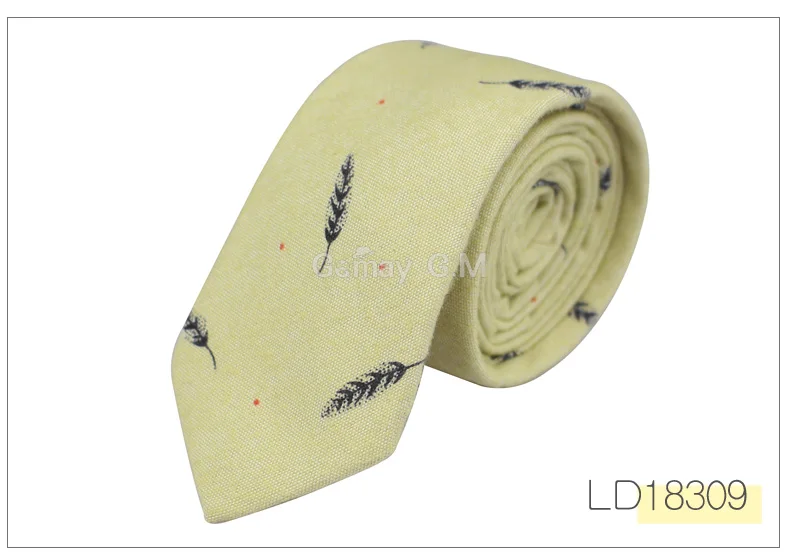 LD18309 Fashion Ties for Men Cotton Narrow Tie Skinny Cravat Neckties for Winter Men Party Skinny Tie Casual Printed Neck Ties Neckwear - Цвет: LD18309