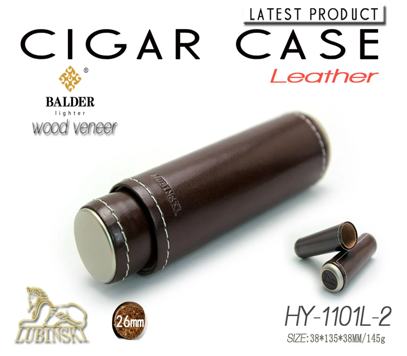 

Leather cigar Case Humidor cigar set single cigar tube built in Cedar 2 colors to choose