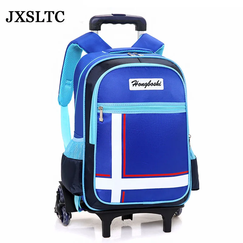 

2018 Kids Travel Trolley Backpack Girl's High Quality Large Capacity with Wheels Oxford Rolling Wheeled Luggage Backpack Bags