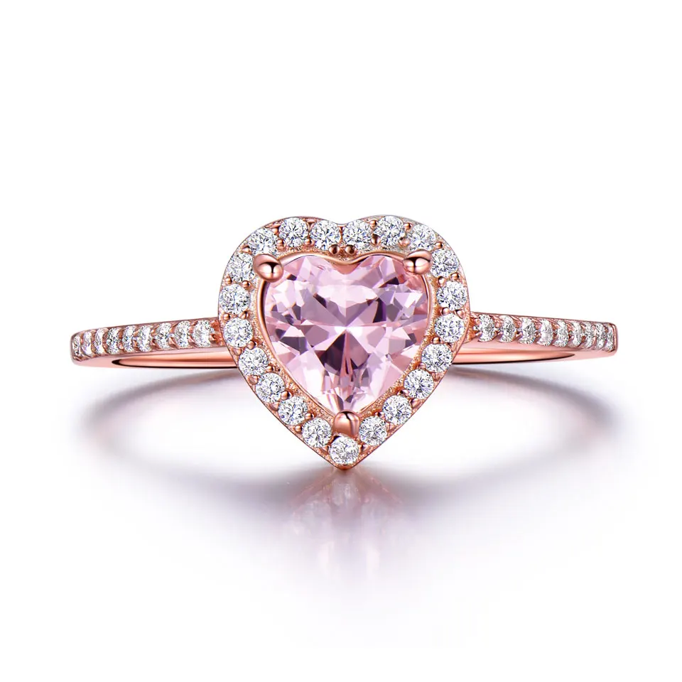 UMCHO Morganite silver sterling rings for women RUJ048M-3 (2)