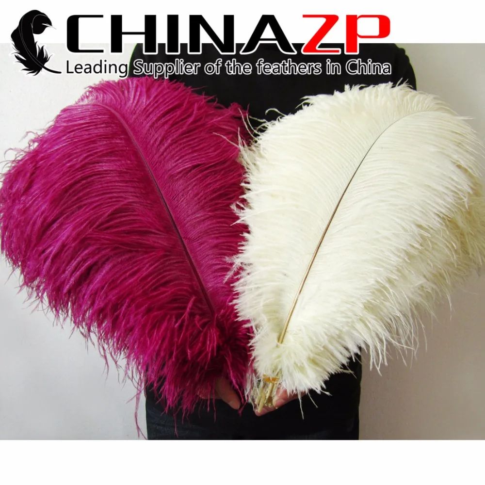 

CHINAZP White Ostrich Feather 16-18 inch (40~45cm) Wholesale 50pcs/lot for Wedding Party Christmas Decorations