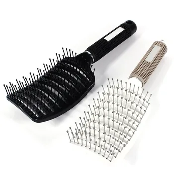 

Professional Anti-static Curved Row Hair Comb Brush Hairstyle Massager Hairbrush Black/white