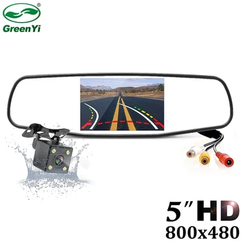 

GreenYi Intelligent Dynamic Trajectory Tracks Vehicle Rear View Camera and 5 inch LCD 800*480 Car Parking Mirror Monitor