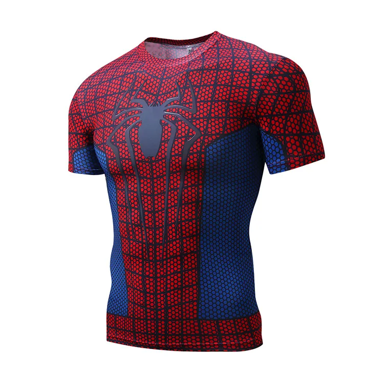 100 шт./лот Marvel с супергероем компрессионное рубашка Для мужчин Для женщин вело слои Велосипедный спорт футболка с коротким рукавом, нижнее белье - Цвет: 5