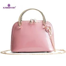 

Quality Leather Women Bag Fashion Handbags Patent Leather Shoulder Messenger Bag Shell Bag Lady Phone vs pink women louis gg bag
