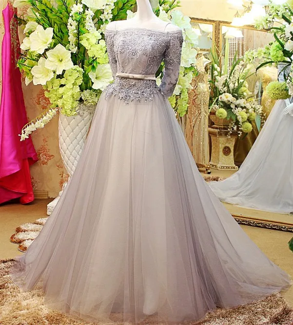 

Custom Made A-line Half Sleeve Sequins Evening Dress for Plus Size Women Evening Gown robe de soiree Elegant XE37