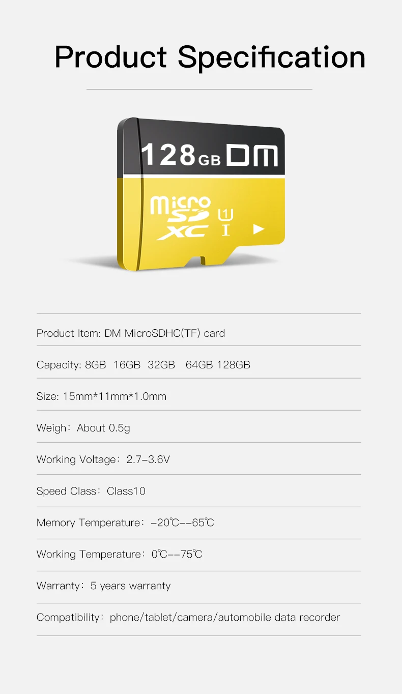 DM карты памяти для мобильных телефонов Micro SD карты Class10 карты памяти 128 ГБ 80 МБ/с. TF карта для смартфона камера для планшета