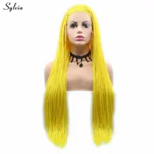 Sylvia плетеные парики Желтый/#613/розовый красный/коричневый/мятный зеленый/красный синтетический парик с косами для женщин натуральный волос