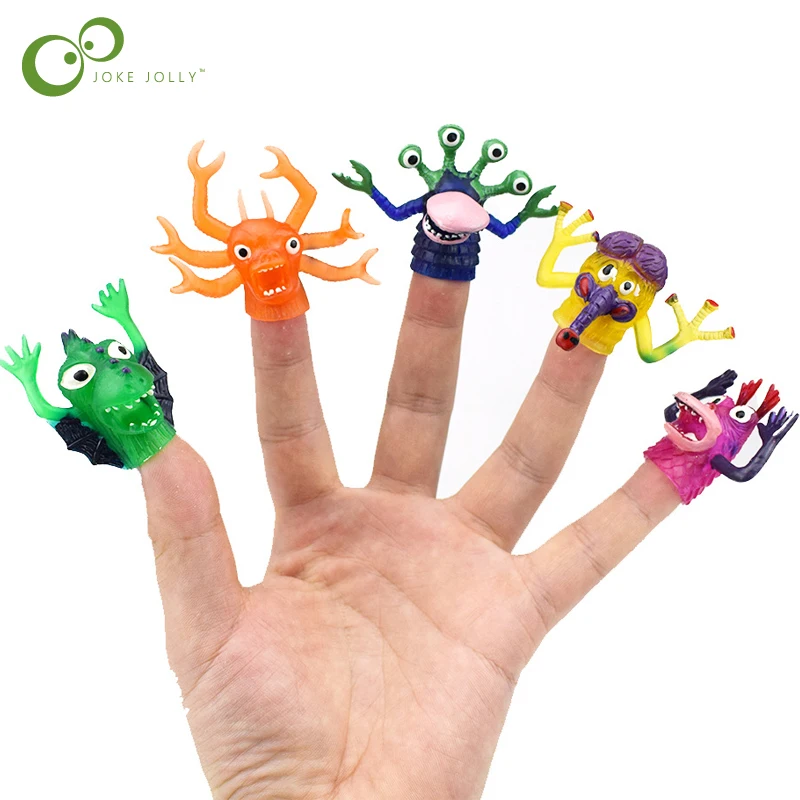 

5PCS Cute Cartoon Monster Finger Puppets Soft Plastic Puppet Toys for Children Baby Favor Dolls Boys Girls Finger Puppets GYH