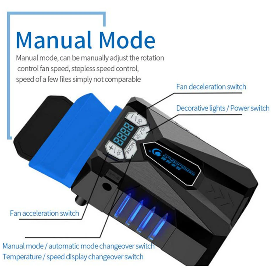 SOVAWIN светодиодный универсальный портативный usb-вентилятор для ноутбука, турбо-радиатор, бесшумный вентилятор охлаждения, регулировка скорости с дисплеем