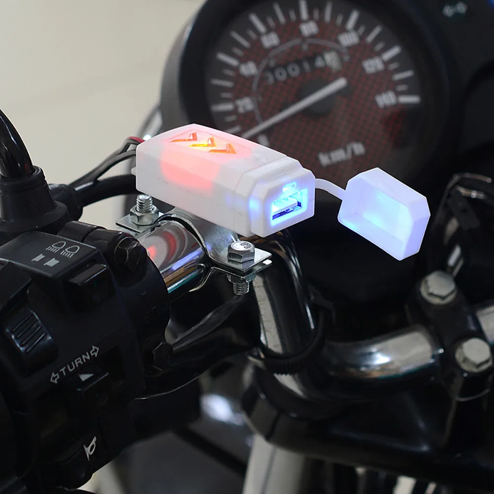 5 в водонепроницаемый 2.1A moto rcycle сотовый телефон gps питание розетка зарядное устройство переключатель аксессуары для мотоциклов para moto#20 - Название цвета: Белый