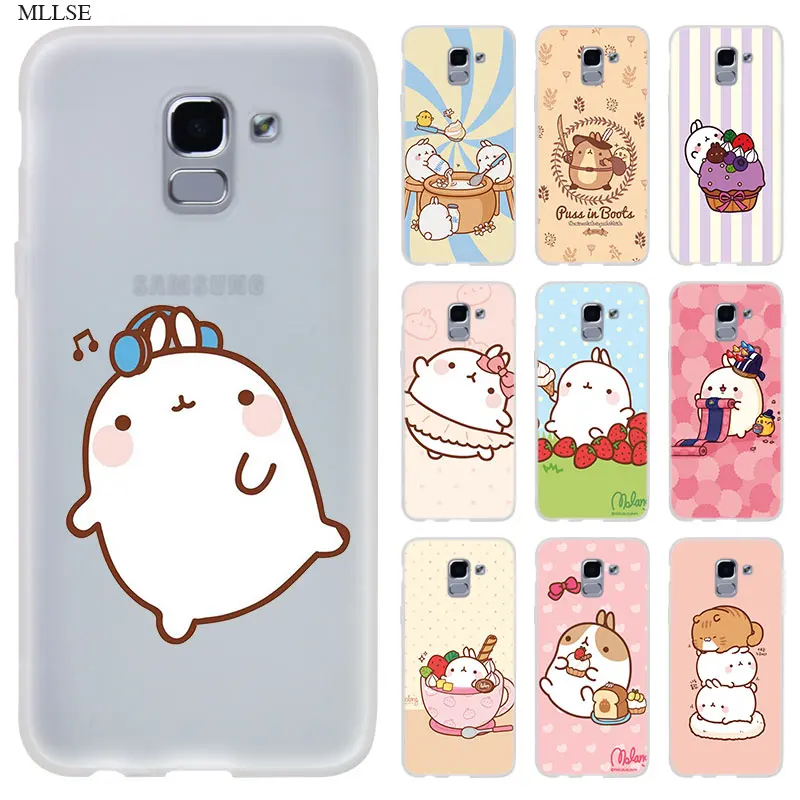

Molang rabbits Cutest Kawaii Case for Samsung J8 J4 J6 Plus 2018 J5 J3 J7 2017 EU 2016 Prime Phone Coque Cover Fundas Capa
