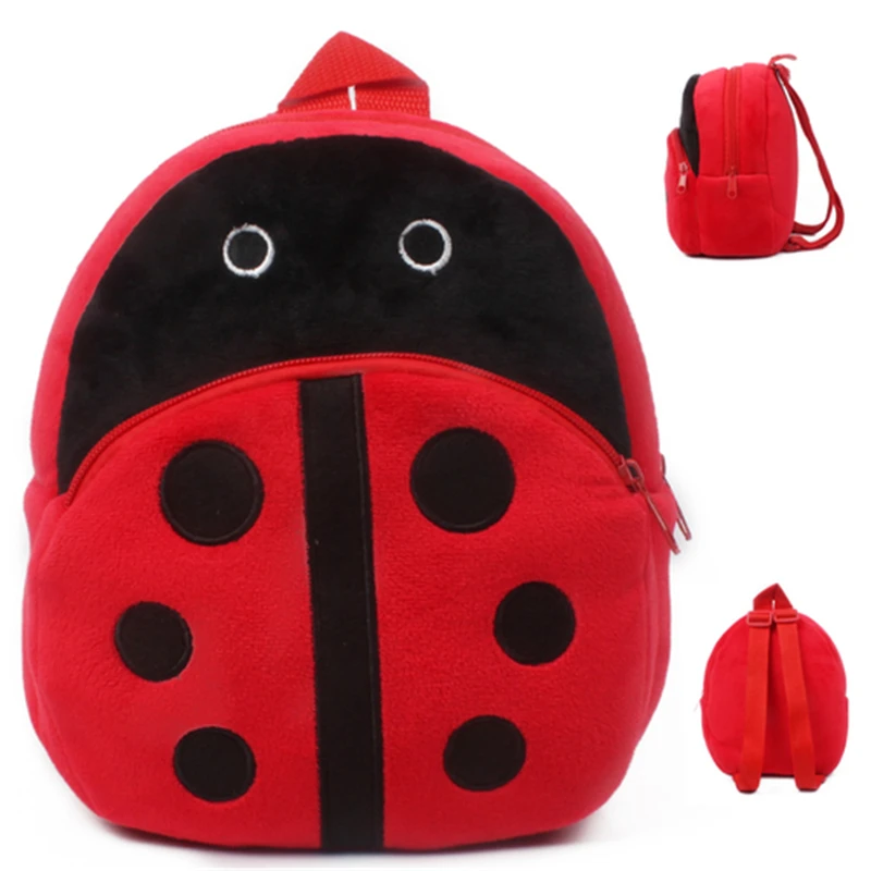 Плюшевый Рюкзак, милый мультяшный Детский плюшевый рюкзак, игрушка, мини школьная сумка, детские подарки для детского сада, для мальчиков и девочек, детские Студенческие Сумки - Цвет: Ladybug