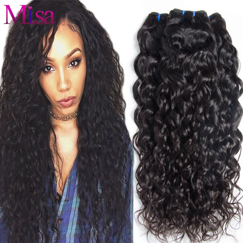 

Mi Lisa Water Wave 3 Bundle Deals 100% Real Human Hair Weave Bundle Free Shipping Remy Hair Extensions Peruvian Hair Bundles