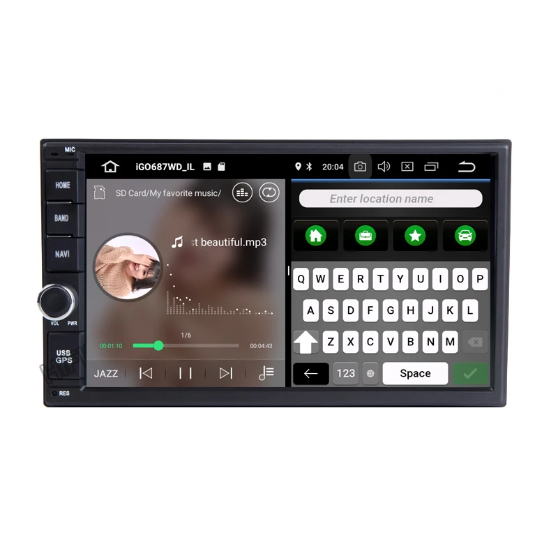 Top 4G RAM Android 9.0 Auto Radio Quad Core 7Inch 2DIN Universal Car NO DVD player GPS Stereo Audio Head unit Support DAB DVR OBD 4