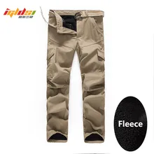 Для мужчин зимние двойной Слои штаны-карго теплые на открытом воздухе Классические Брюки Для мужчин Мешковатые толстые военный брюки Pantalon Homme общая