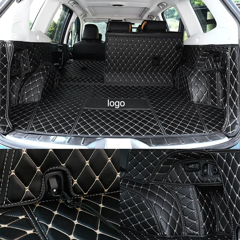 QHCP Car Rear Trunk Mat PU Leather Waterproof Cargo Liner Durable Boot