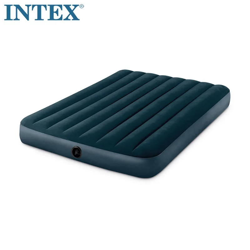 INTEX 64734 двойной человек 152*203*25 см Флокирование с полосой надувная кровать увеличенный надувной коврик надувной матрас туристический коврик