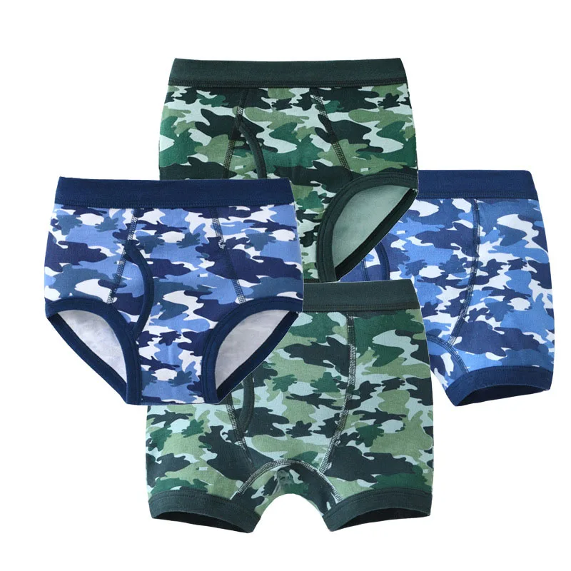 2pcs/lot Boys Camouflage Panties Children Boxers Briefs Set Kids Cotton