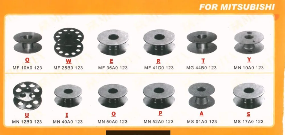 

MADE IN JAPAN 10PCS ALOT Fits MITSUBISHI Industrial Sewing Machine Metal Bobbins #MF10A0123 #MF25B0123 #MG44B0123 MN52A0123