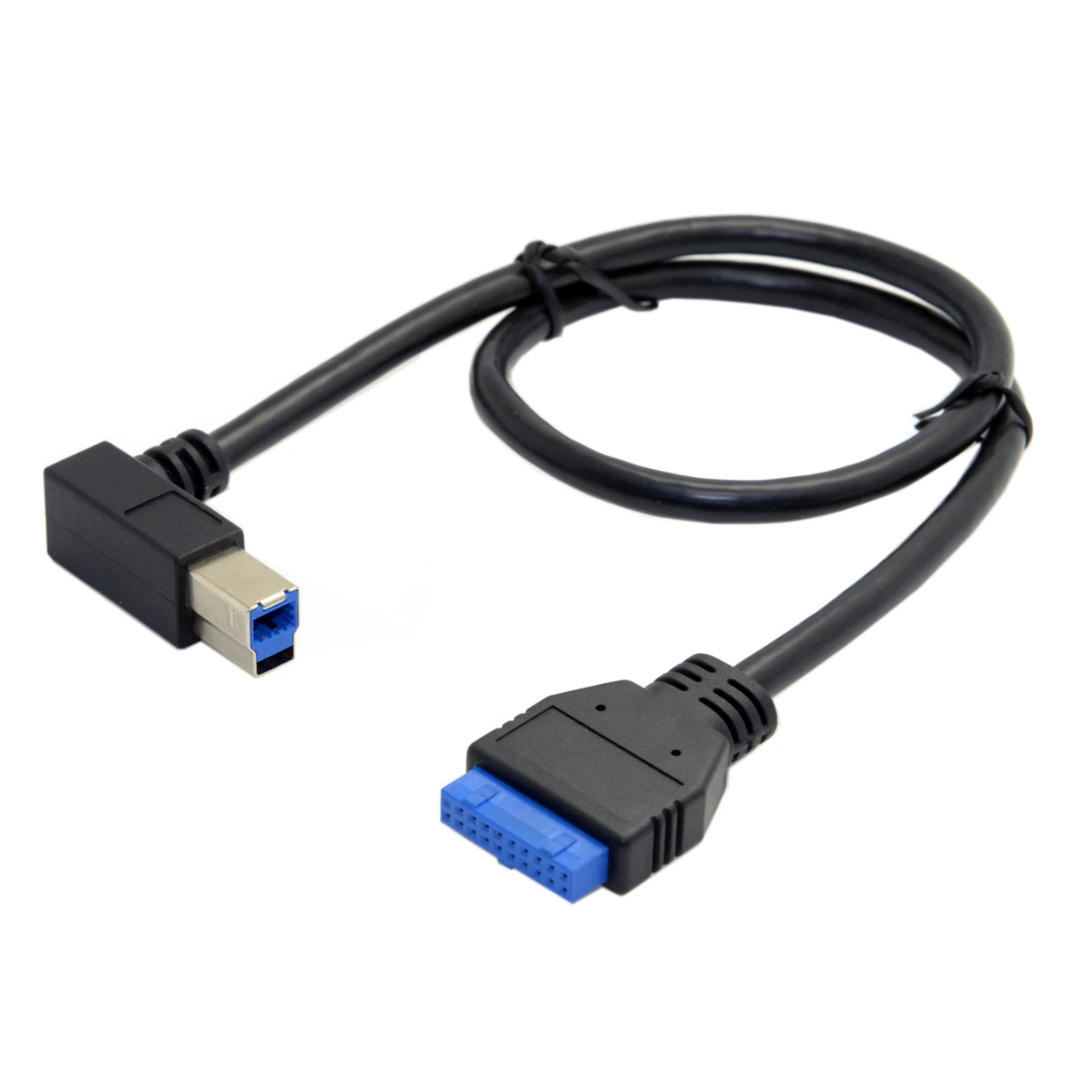 Chenyang-кабель CY 90 градусов левый Угловой USB 3,0 B Тип штекер 3,0 материнская плата 19pin соединительный кабель 50 см