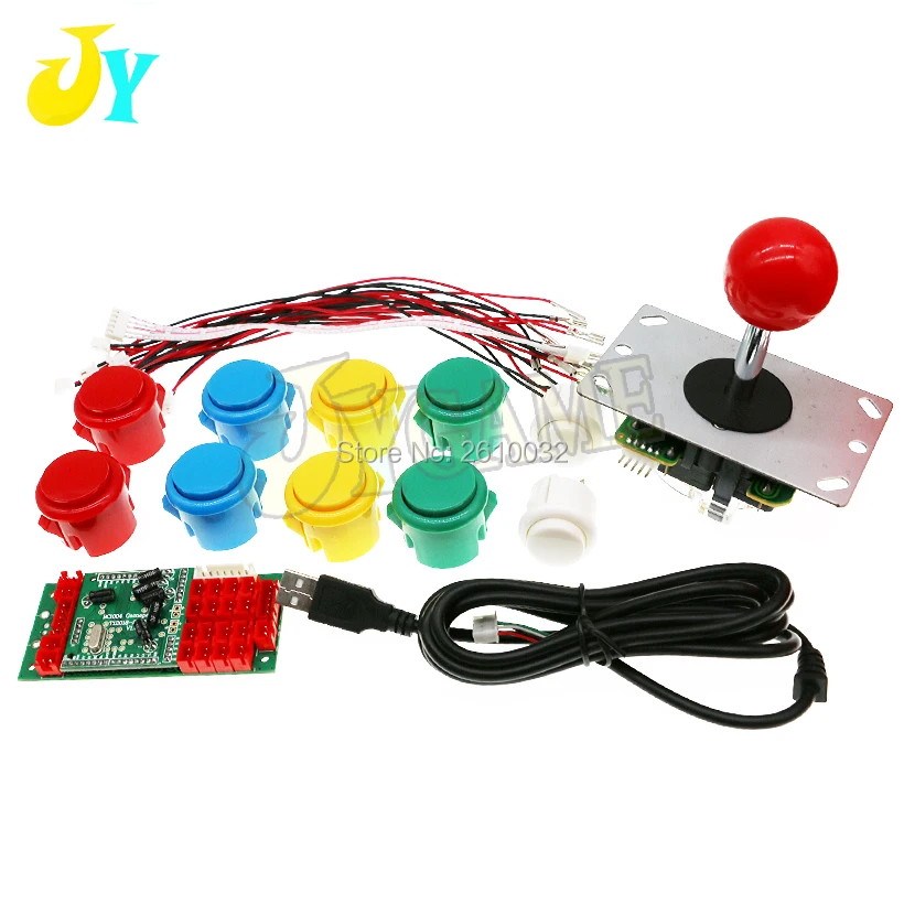 

One Player Kit Arcade Stick DIY MAME XBOX360 USB Encoder With Copy SANWA Joystick 30mm & 24mm Button Swith