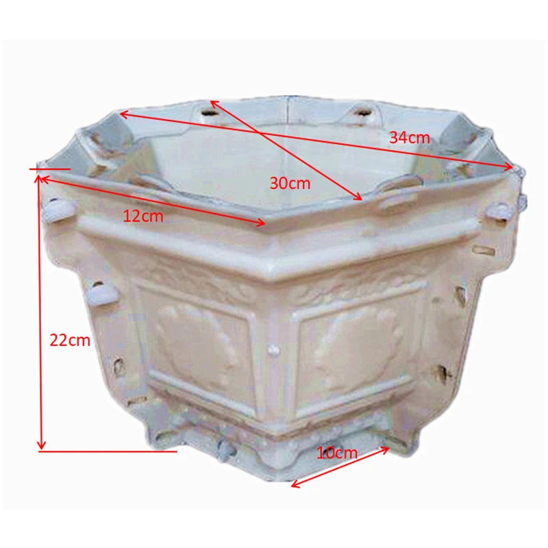 30 см/11,81 дюйма прочный домашний садоводческий бонсай DIY шестигранный пион бетонный цветочный горшок форма