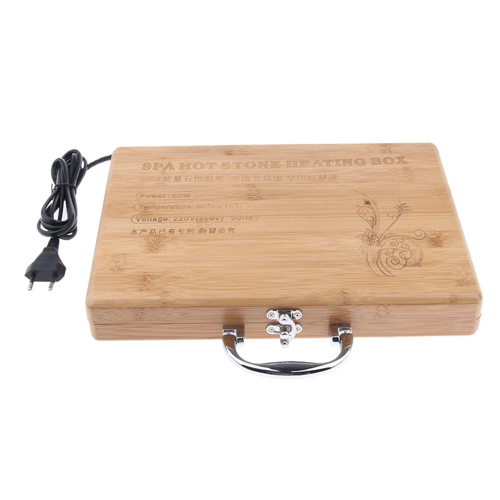 1pcs Spa Massage Hot Stone Rock Heating Box  Case Massage Stone Warmer Case Heater EU Plug