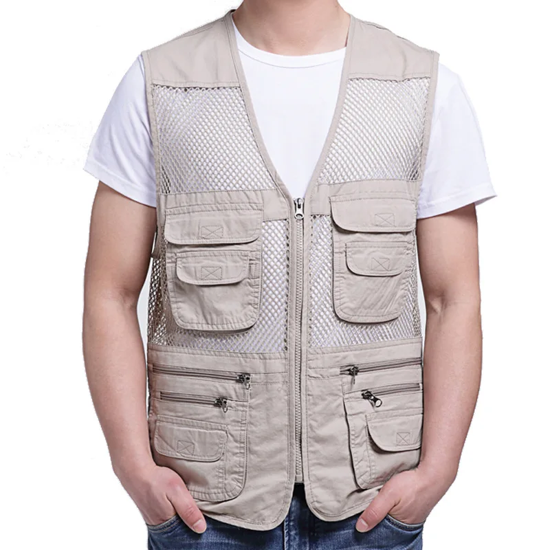 

Men Vest Quick Dry Photography Working Mesh Vest Military Tactical Multi Pocket Combat Waistcoat Hunter Paintball Vest