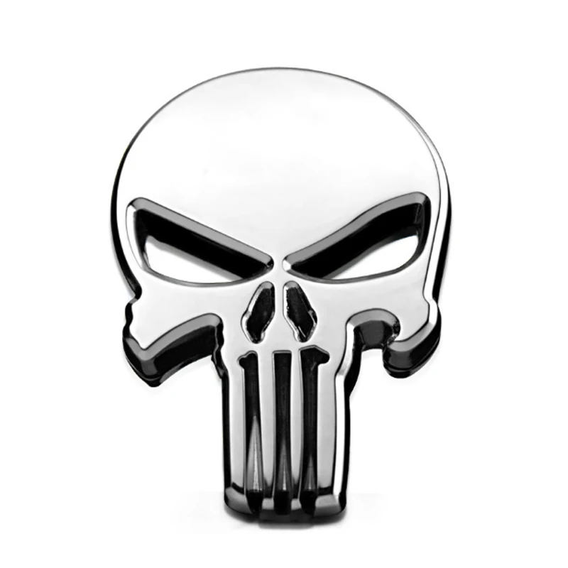 

1Pcs 3D Metal Skull Car Side Fender Rear Trunk Emblem Badge Sticker Decals for Universal Cars Moto Bike Decorative Accessories