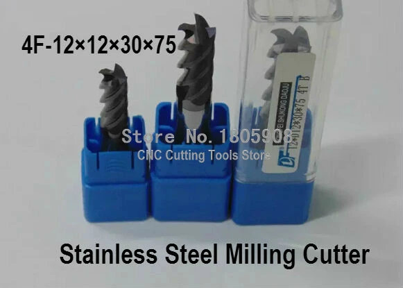 carbide cutter 4F-12*12*30*75MM Special stainless steel alloy milling cutter , CNC milling machine, CNC milling tools, Nc tool
